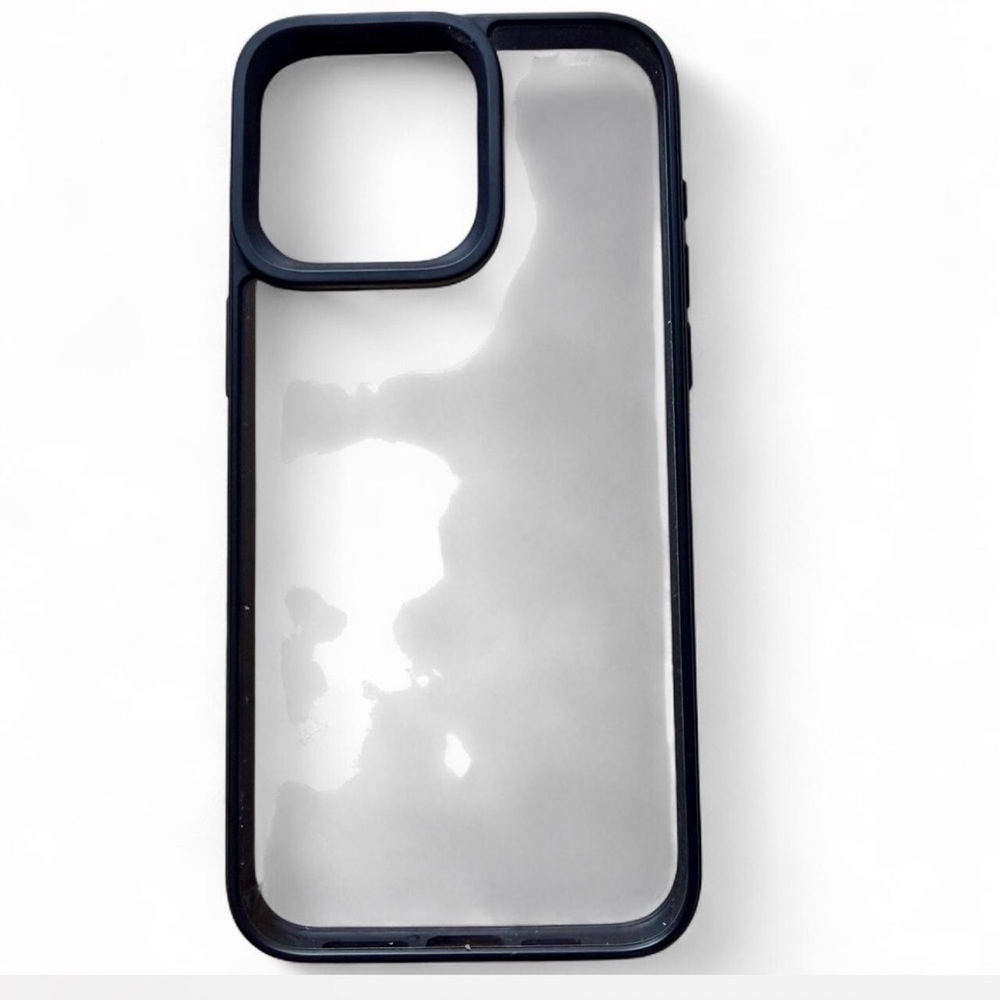 iPhone 15 Pro Max Clear Case - Black Bumper